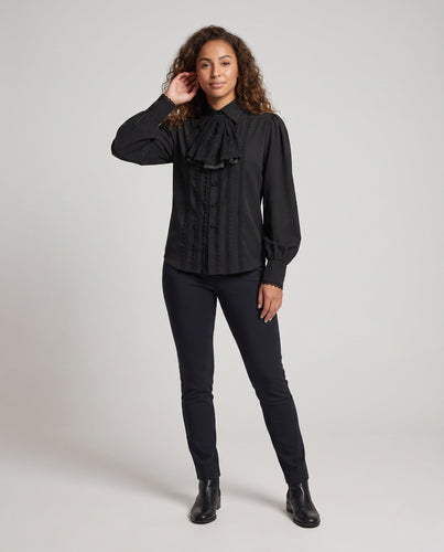Damen elegantes Top mit floralem Design und asymmetrischem Saum Nord Taschen