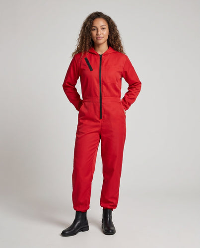 Damen Kapuzenoverall mit praktischen Taschen und Reißverschluss Nord Taschen