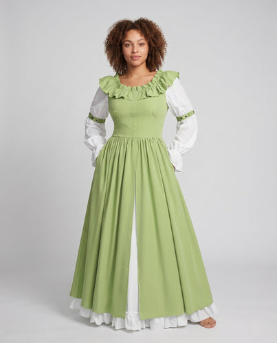 Frauen Vintage Maxi Kleid Nord Taschen