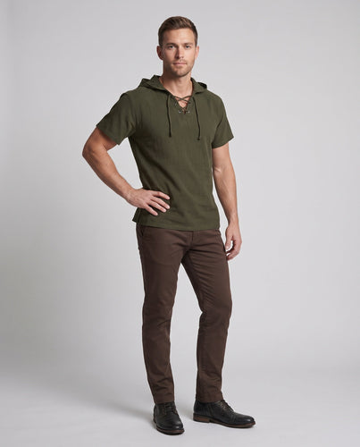 Herren Freizeitshirt mit Kapuze und Schnürung Nord Taschen