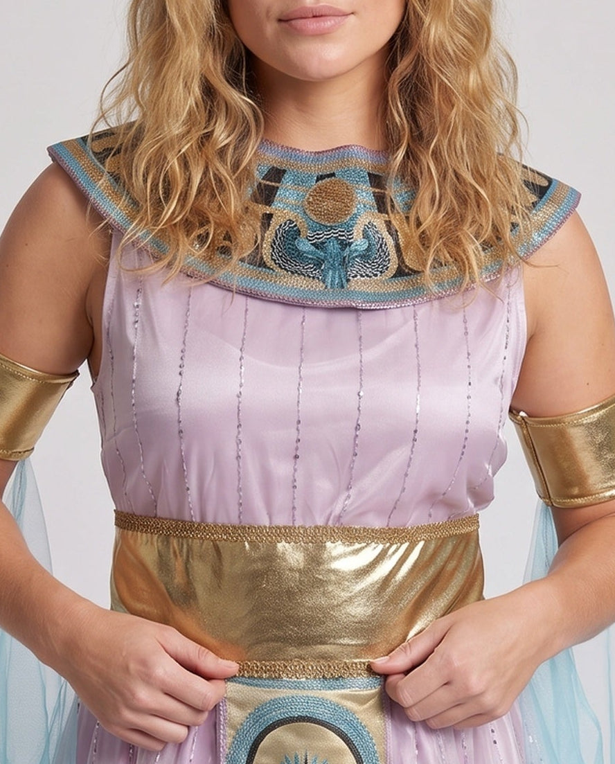 Damen ägyptisches Königinnenkostüm mit glamourösem Kopfschmuck und Tülldetails Nord Taschen