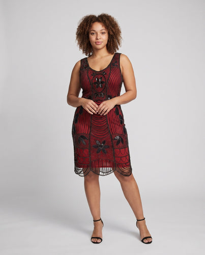 Damen Bezauberndes Cocktailkleid mit filigranen Verzierungen Nord Taschen