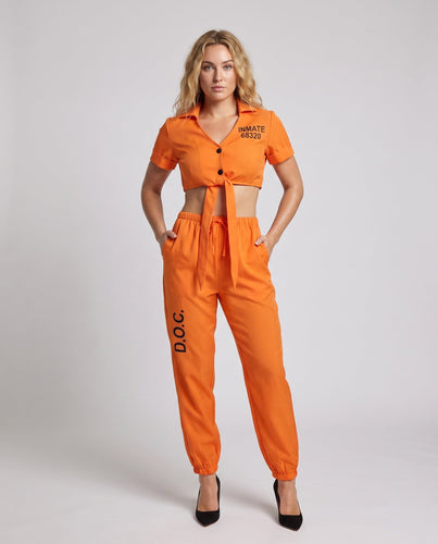 Damen cropped Overall mit schickem Bindegürtel Nord Taschen