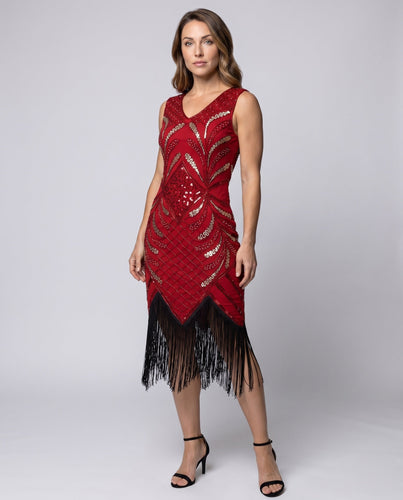 Frauen Elegante Fransen Cocktailkleid Nord Taschen