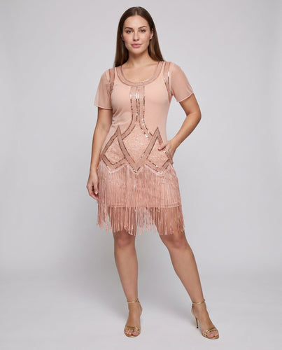 Damen festliches Fransenkleid Nord Taschen