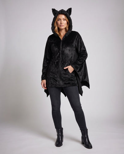 Damen Fledermaus Kostüm mit Kapuze und eleganten Flügeln Nord Taschen