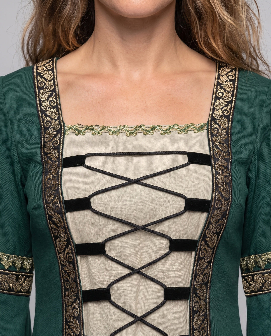 Damen historisches Märchenkleid mit elegantem Schnürdesign Nord Taschen