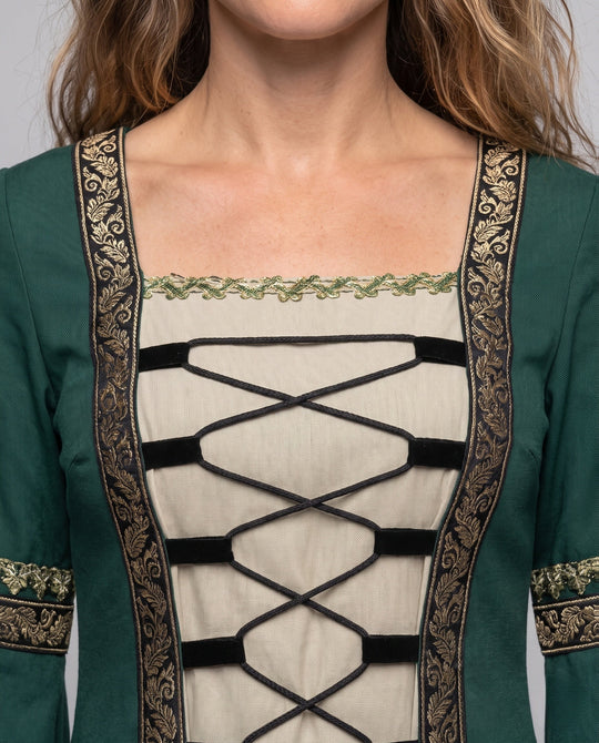 Damen historisches Märchenkleid mit elegantem Schnürdesign Nord Taschen