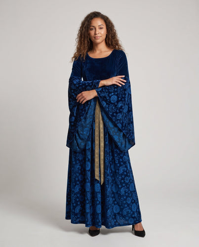 Damen mystisches Kapuzenkleid mit floralen Verzierungen Nord Taschen