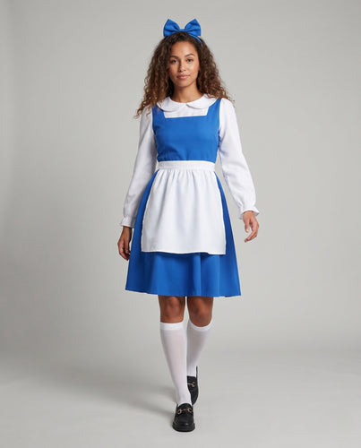 Damen Märchenhaftes Kleid im Alice im Wunderland Stil mit langen Ärmeln und Kragen Nord Taschen