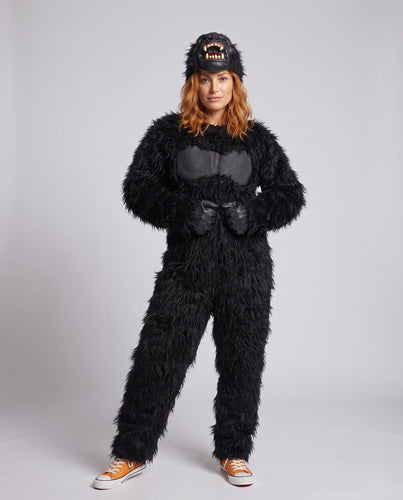 Damen Gorilla Kostüm mit maskierter Kapuze und detailreicher Verarbeitung Nord Taschen