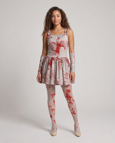 Damen Gruselige Geisterbraut Kleid mit romantischen Akzenten und blutigen Details Nord Taschen