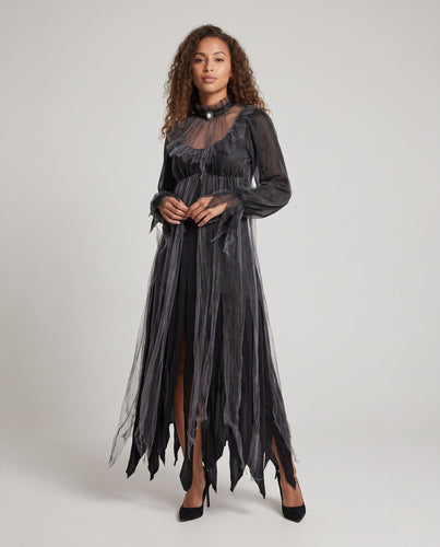 Damen Gruseliges Geisterkleid mit transparenten Details Nord Taschen