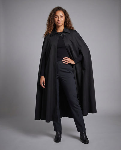 Damen Eleganter Kapuzenumhang mit klassischem Verschluss und hochwertiger Verarbeitung Nord Taschen