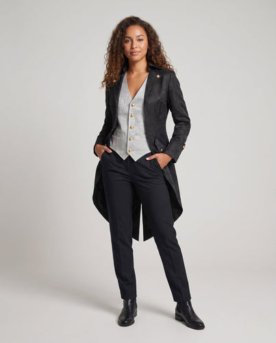 Damen historisches Kostümjacke mit kunstvollen Verzierungen und elegantem Kragen Nord Taschen