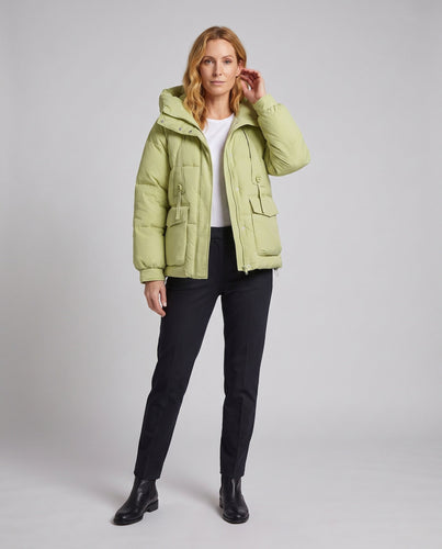 Damen Nano-Kurzvolumen-Thermo-Bluse mit hochschließendem Stehkragen und multifunktionalen Klappentaschen