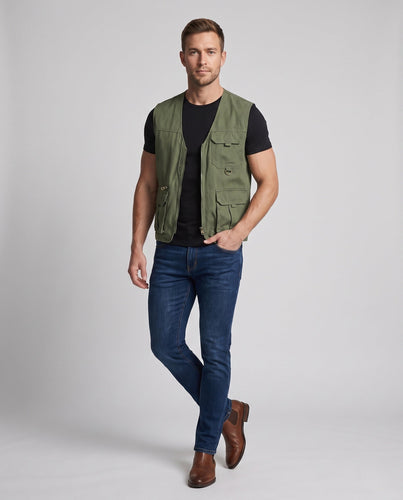 Herren Taktische Outdoor-Weste mit Mesh-Futter und mehreren Taschen