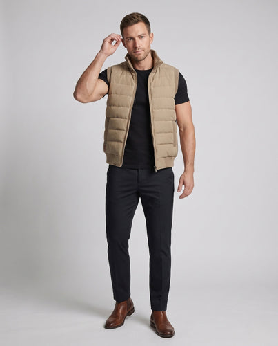 Männer Thermo-Isolationsweste mit Teddy-Fleece-Futter, Stehkragen und geripptem Saum