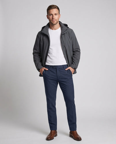 Männliche wind- und wasserabweisende Softshell-Jacke mit abnehmbarer Kapuze und verdecktem Reißverschluss Nord Taschen