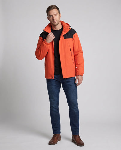 Herren zwei-lagige Softshell Outdoor-Jacke mit herausnehmbarer Fleece-Innenjacke und Kapuze Nord Taschen