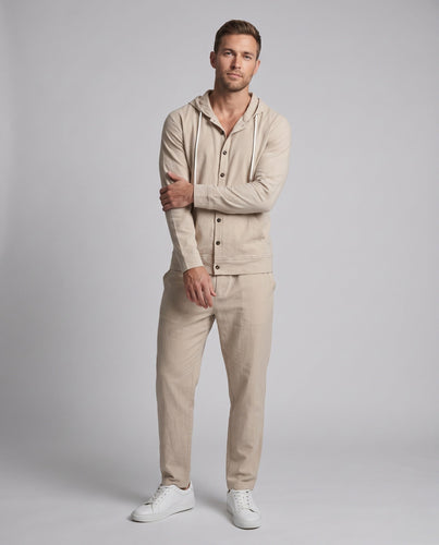 Herren Leichte Hoodie und Relax Pants Set aus Leinenmischung Nord Taschen