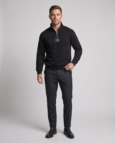 Herren Relaxed-Fit Halb-Zip Sweatshirt mit Stehkragen und Rippbündchen Nord Taschen