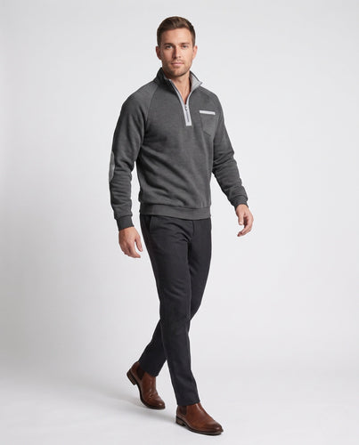 Herren Athleisure Loungewear Set mit halbem Reißverschluss Stehkragen, Brusttasche und Jogginghosen mit Kordelzug Nord Taschen
