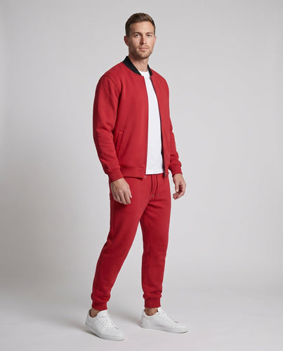 Herren Reisekit Bomberjacke mit entspannten Jogginghosen aus strukturiertem Fleece Nord Taschen
