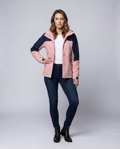 Damen atmungsaktive Softshell-Outdoorjacke mit Kapuze und kontrastierenden Einsätzen Nord Taschen