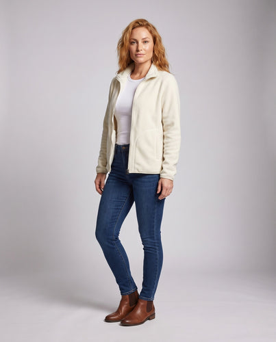 Damen warme Fleecejacke mit Teddy-Futter, Stehhals und durchgehendem Reißverschluss Nord Taschen