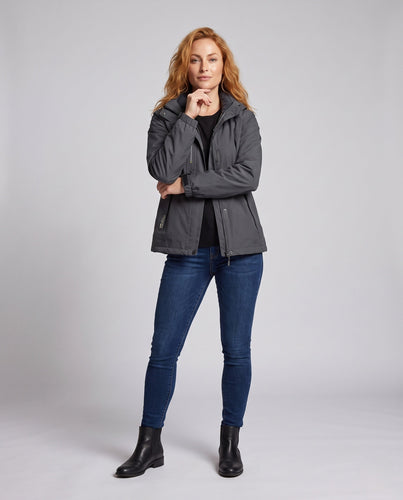 Damen wasserdichte, gepolsterte Winterjacke mit Kapuze und wärmendem Fleece-Futter Nord Taschen