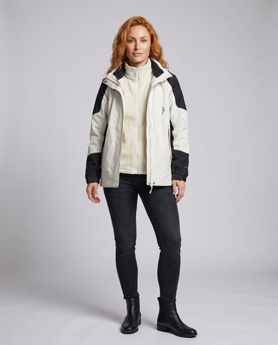 Damen wasserdichte zweilagige Outdoor-Jacke mit Kapuze, atmungsaktive Membran und verstellbarem Saum Nord Taschen