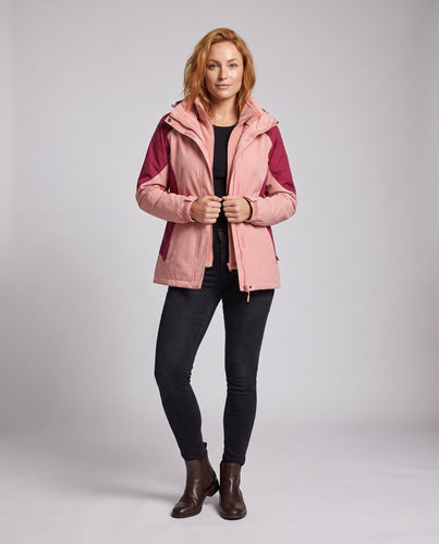 Damen Zwei-in-Eins Softshell- und Fleece-Outdoorjacke mit Kapuze Nord Taschen