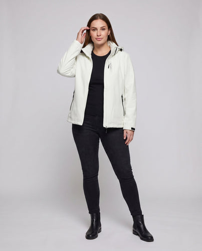 Damen zweilagige Softshelljacke mit abnehmbarer Fleece-Innenlage und verstellbarem Kapuze Nord Taschen