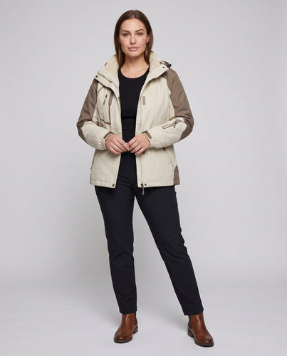 Damen Zweiteiler Outdoor-Jacke mit abnehmbarer Fleece-Innenjacke und wasserdichter Membran Nord Taschen