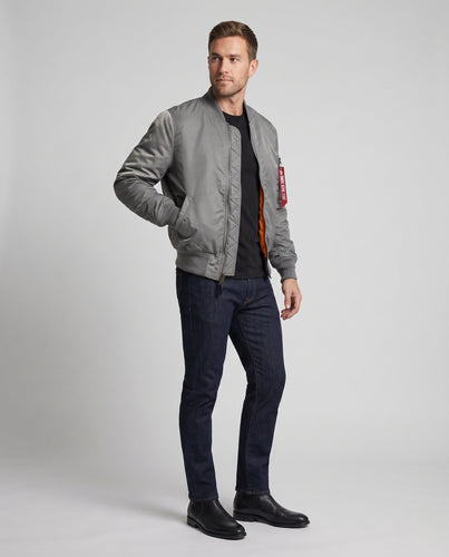 Herren-Bomberjacke im Fliegerstil mit kontrastierendem Innenfutter und Armeltasche Nord Taschen