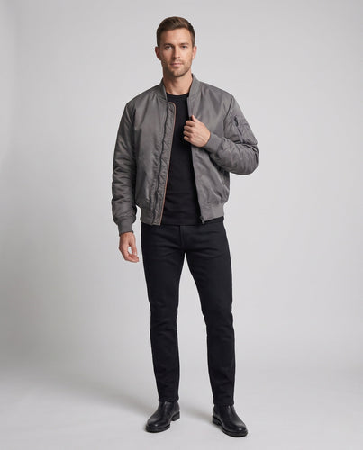 Herren-Pilotjacke im Bomber-Stil mit kontrastierender Innenauskleidung und Armtasche Nord Taschen