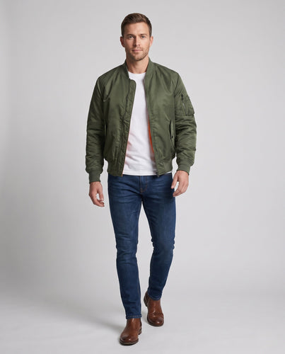 Herren Bomberjacke Pilotjacke mit wärmender Thermofutter und Ärmeltasche Utility Nord Taschen