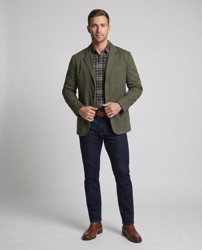 Herren Canvas Blazer im Field-Stil mit aufgesetzten Taschen und lässigem Schnitt Nord Taschen