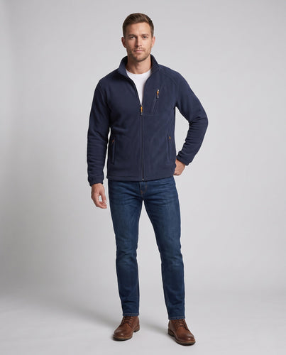 Herren-Fleecejacke mit wärmendem Innenfutter, Stehkragen und Reißverschlusstaschen Nord Taschen