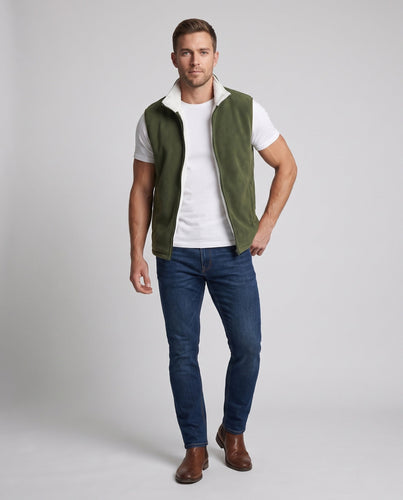 Herren Fleece-Weste mit hohem Stehkragen, durchgehendem Reißverschluss und Seitentaschen Nord Taschen