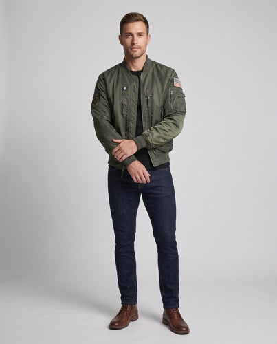 Herren Utility Stil Bomberjacke mit Ärmelorganizer und Reißverschlusstaschen Nord Taschen