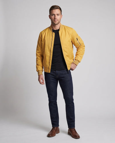 Herren gepolsterte Bomberjacke im Aviator-Stil mit Ärmelutilitytasche und gepolstertem Thermofutter Nord Taschen