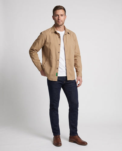 Herren Hemdjacke-Blouson aus Baumwollmix mit Taillennaht und leichter Canvasstruktur Nord Taschen