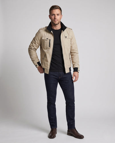 Herren Short Blouson Canvas Field Blouson im Utility-Stil mit hochstehendem Kragen Nord Taschen