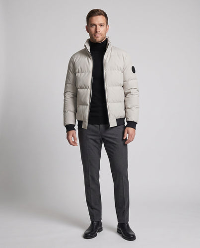 Männer Kurzparka Stil Pufferjacke mit winddichter Außenschicht und gerippten Bündchen Nord Taschen