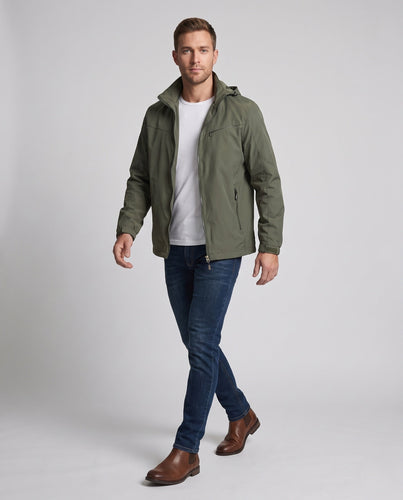 Leichte Herren-Hoodie-Utility-Jacke mit verdecktem Reißverschluss und Brusttasche Nord Taschen