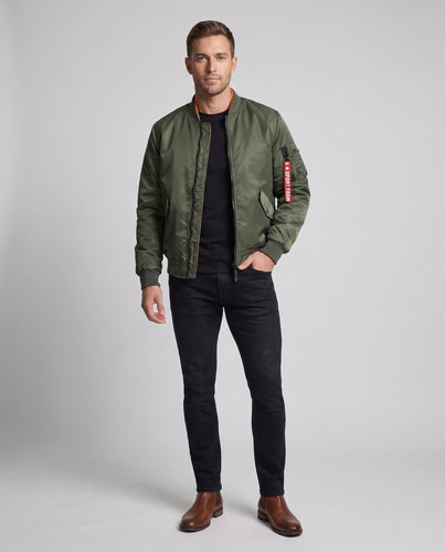 Herren Leichte Nylon Flug Bomberjacke mit Ärmel Utility Tasche Nord Taschen