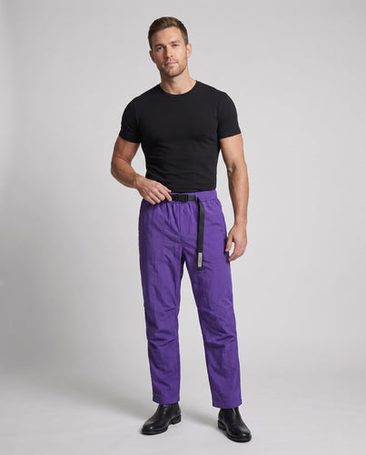 Herren Leichte Nylon Utility-Hosen mit Elastischem Bund und Gürtelverschluss Nord Taschen