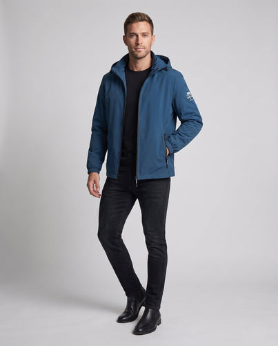 Herren leichte winddichte Hoodie-Jacke mit wärmendem Fleece-Futter und Reißverschlusstaschen Nord Taschen
